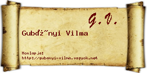 Gubányi Vilma névjegykártya